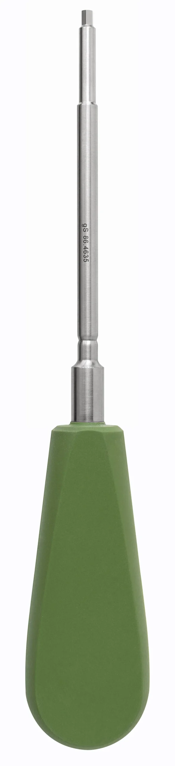 MKSilicone Screwdriver 9 1/2″ hexagonal 3.5mm with notch, silicone handle, green