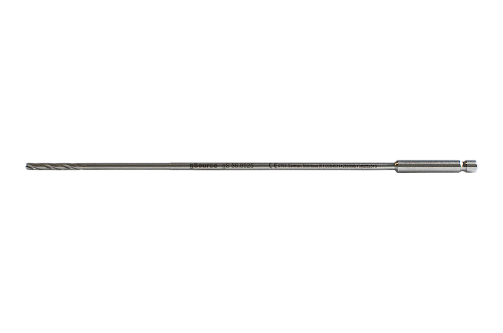 MKDrill Bit, 6″, SQC, 3 flutes, Ø 2.5mm, max ID 1.2mm cann, 20mm