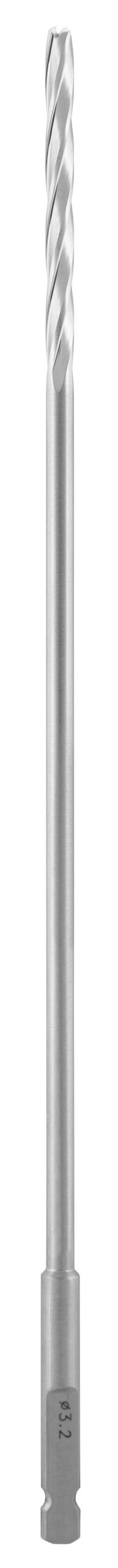 Drill Bit 6 1/2″ small quick coupling (SQC), 4 flutes, diameter 3.2mm, maximum inside diameter 1.75mm cannulated, 40mm flute length