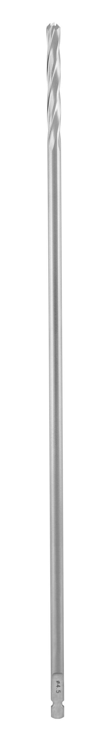 Drill Bit 9″ small quick coupling (SQC), 4 flutes, diameter 4.5mm, maximum inside diameter 2.0mm cannulated, 40mm flute length