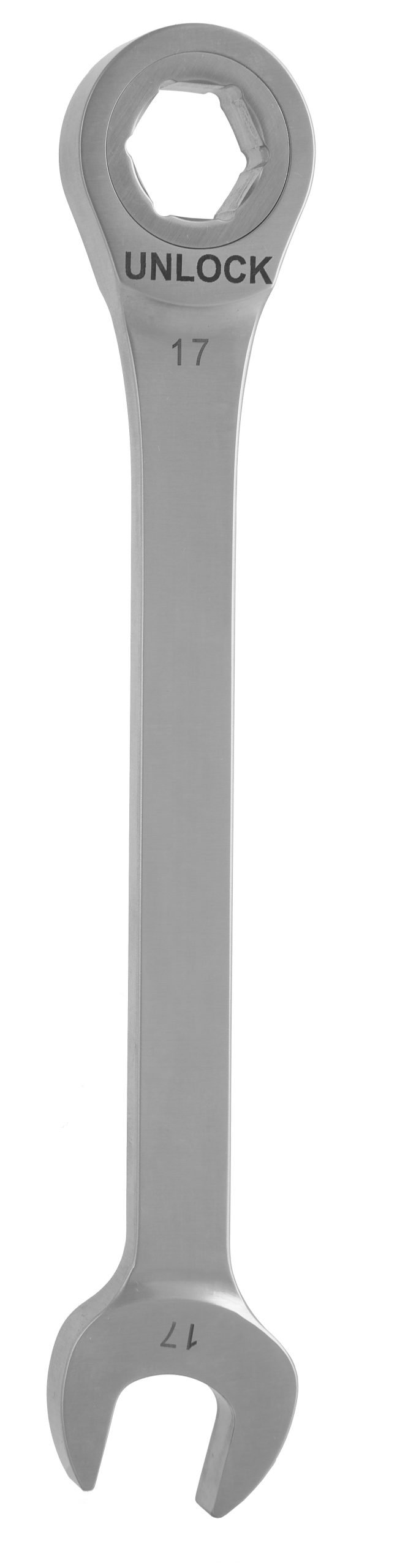 Combination Wrench 8″ open end 17mm, ratcheting 17mm, stainless steel - Image 2
