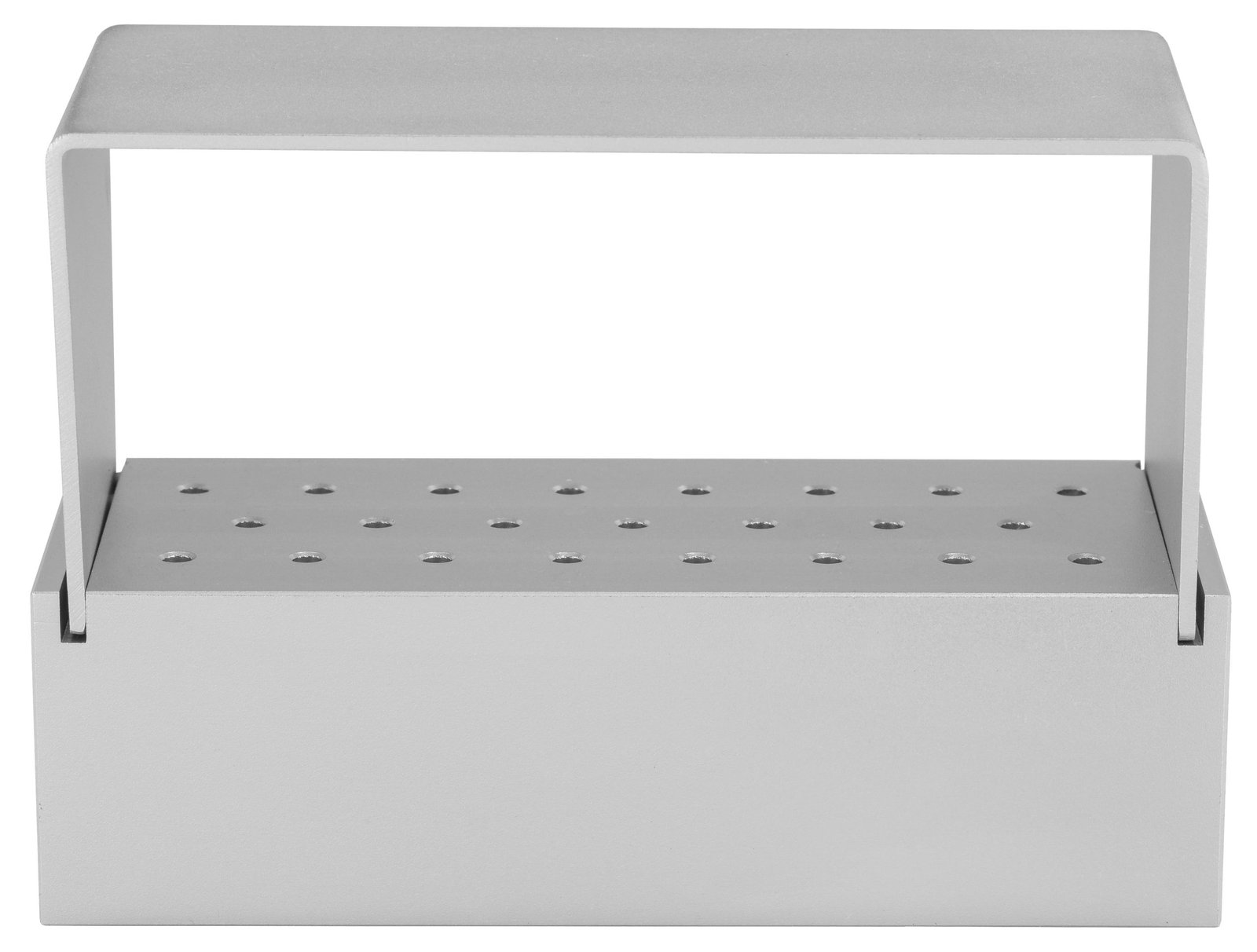Burs Mini Rack, 4″ x 2 3/4″ x 1 1/2″, holds 23 burs, aluminum - Image 3