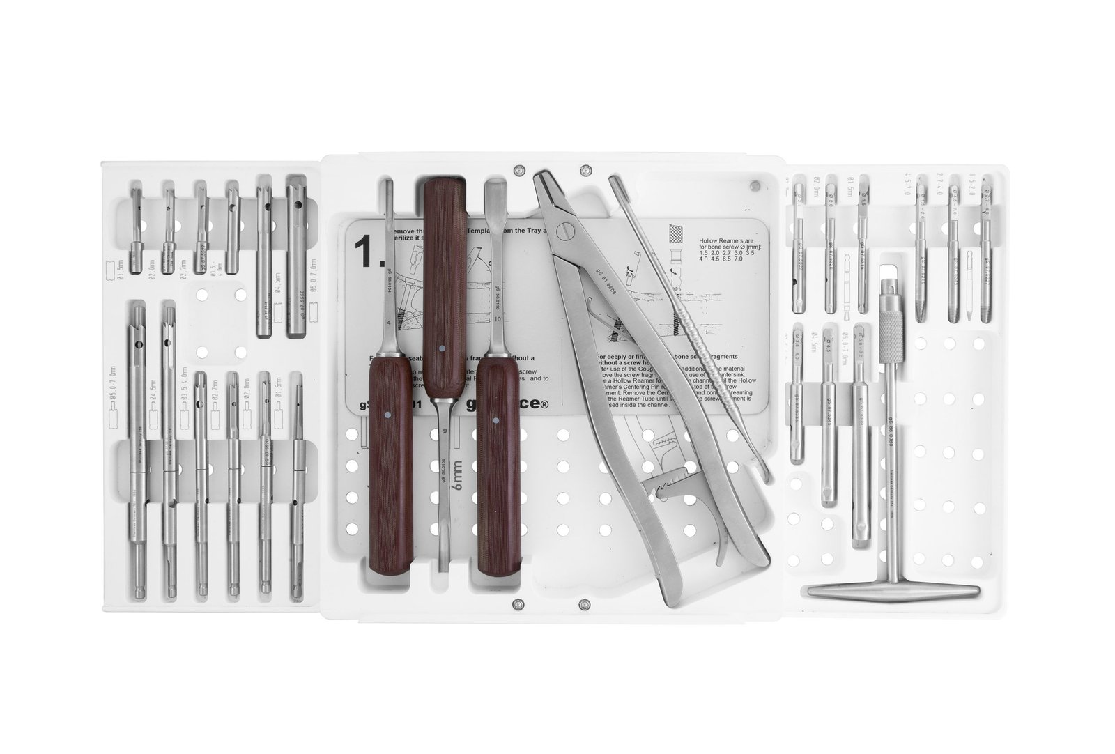 SES (Screw Extraction Set) Tray 8 1/4″, stainless steel cover, plastic tray, white - Image 2
