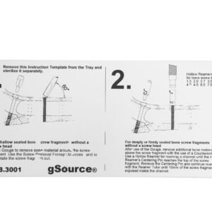 SES (Screw Extraction Set) Instruction Template 200mm x 96mm for MK 98.3000, aluminum