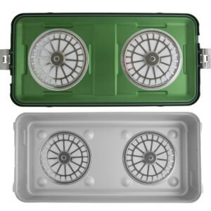 Instrument Container Lid w/ Safety Lid for MK 98.9000 – MK 98.9003, 585x278mm, green, perforated, alum
