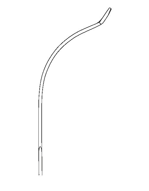 Acetabular Retractor, Anterior, 13″ x 25mm, 4mm rounded end, bent handle, 1 hole - Image 3
